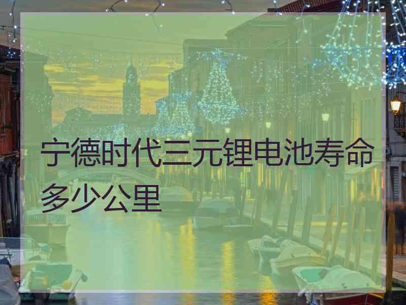 宁德时代三元锂电池寿命多少公里