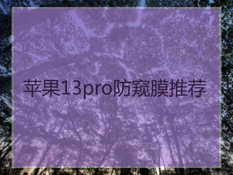 苹果13pro防窥膜推荐