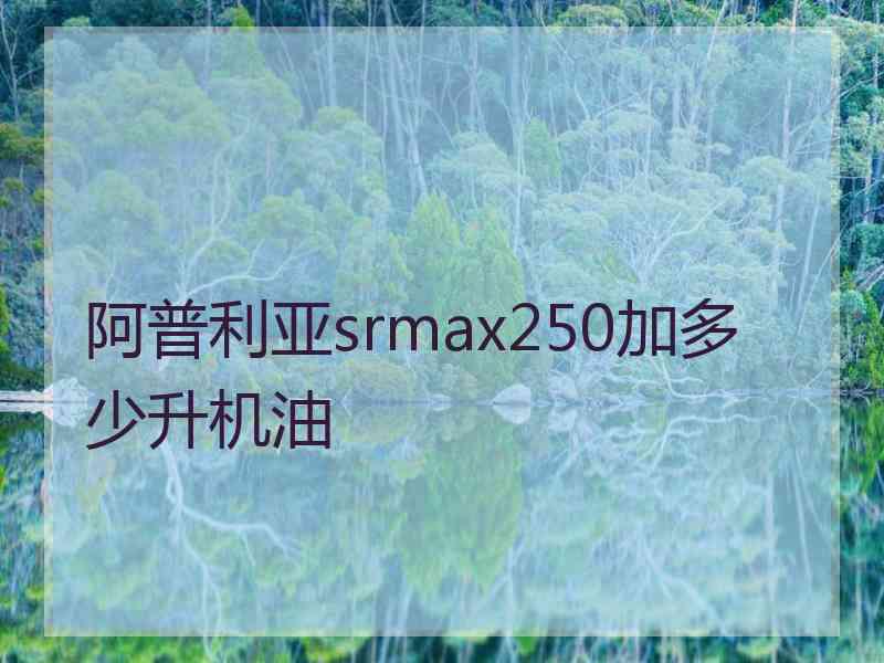 阿普利亚srmax250加多少升机油