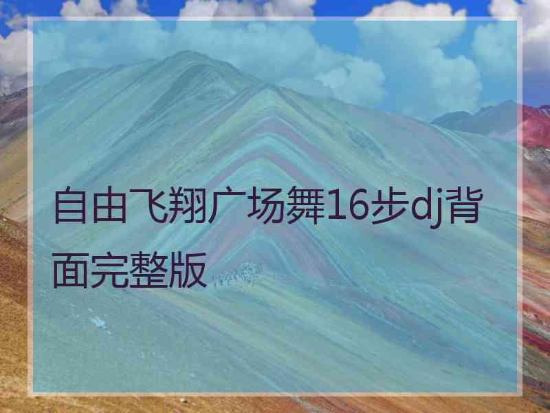 自由飞翔广场舞16步dj背面完整版