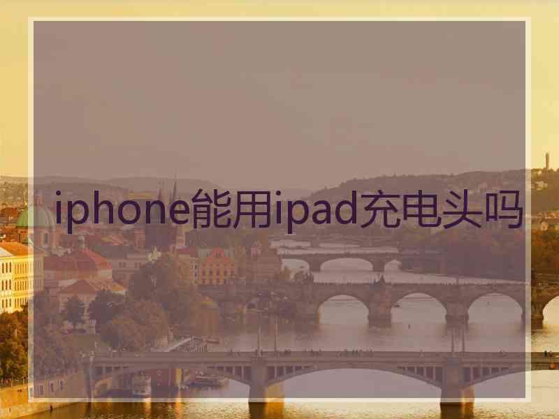 iphone能用ipad充电头吗