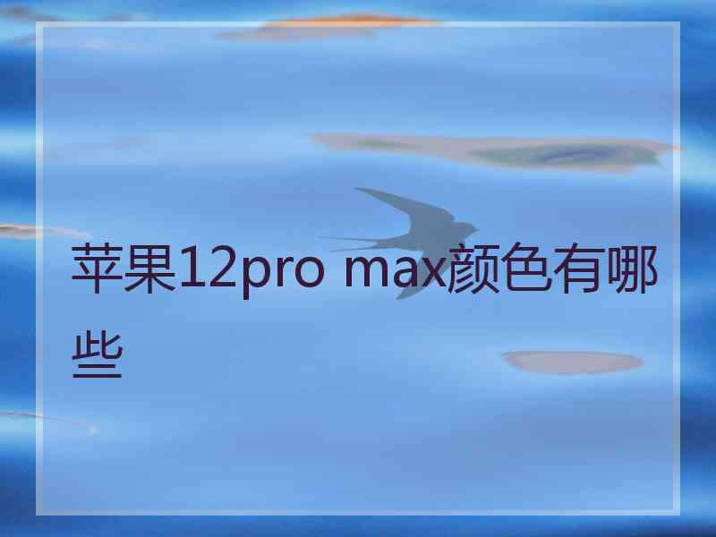 苹果12pro max颜色有哪些