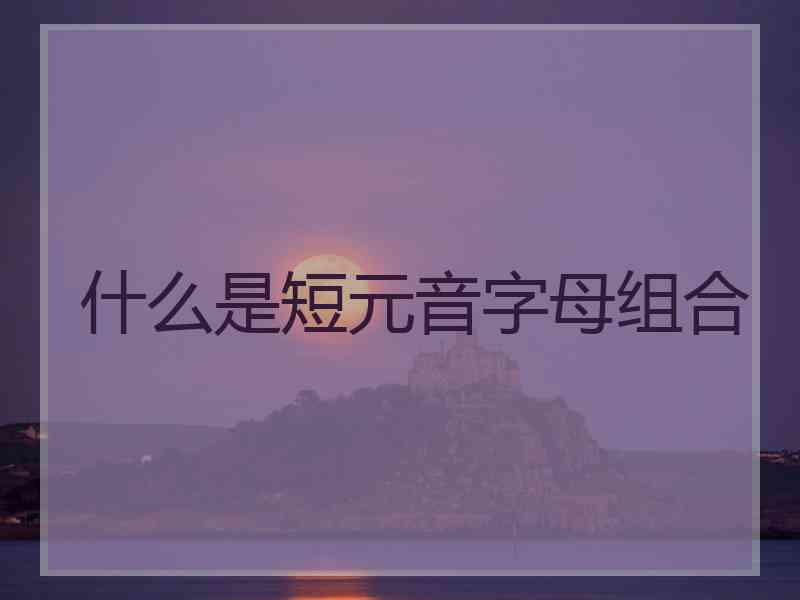 什么是短元音字母组合