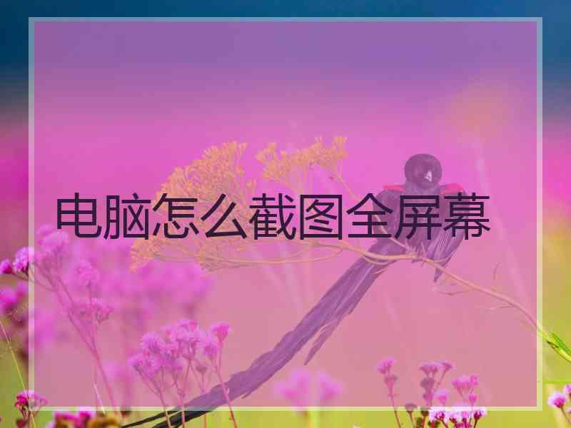 电脑怎么截图全屏幕