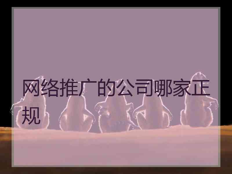 网络推广的公司哪家正规