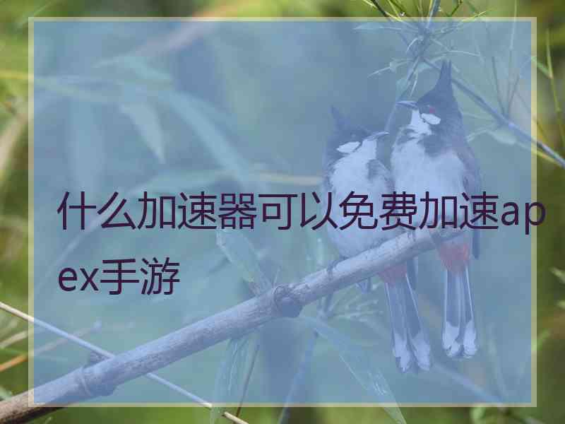 什么加速器可以免费加速apex手游