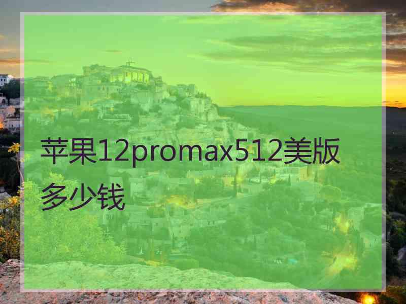 苹果12promax512美版多少钱