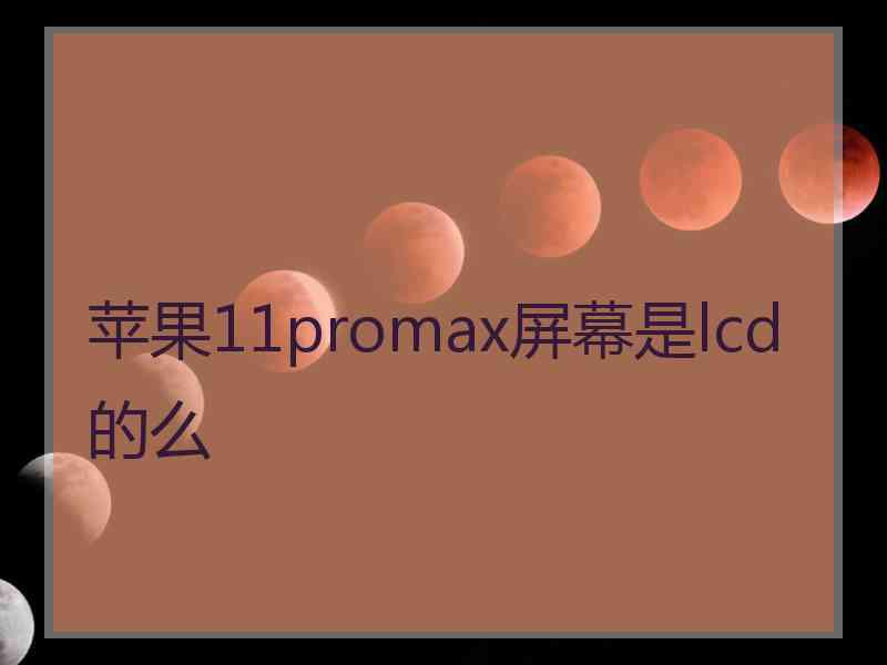 苹果11promax屏幕是lcd的么