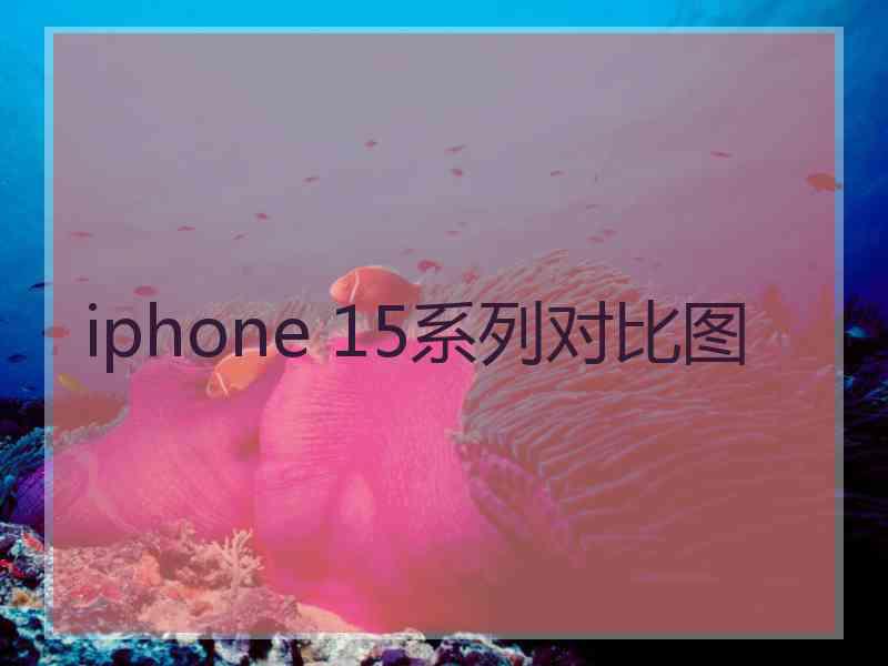 iphone 15系列对比图