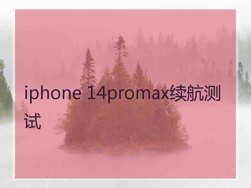 iphone 14promax续航测试