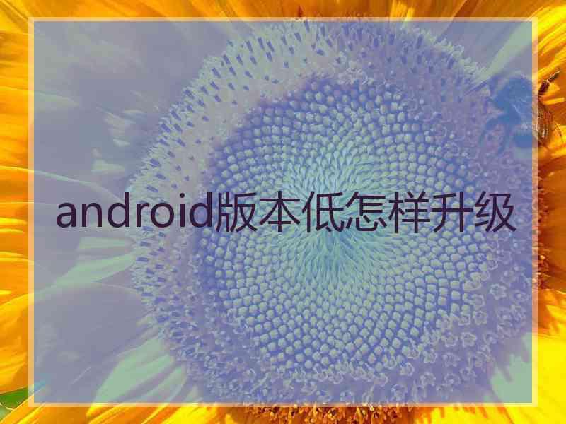 android版本低怎样升级