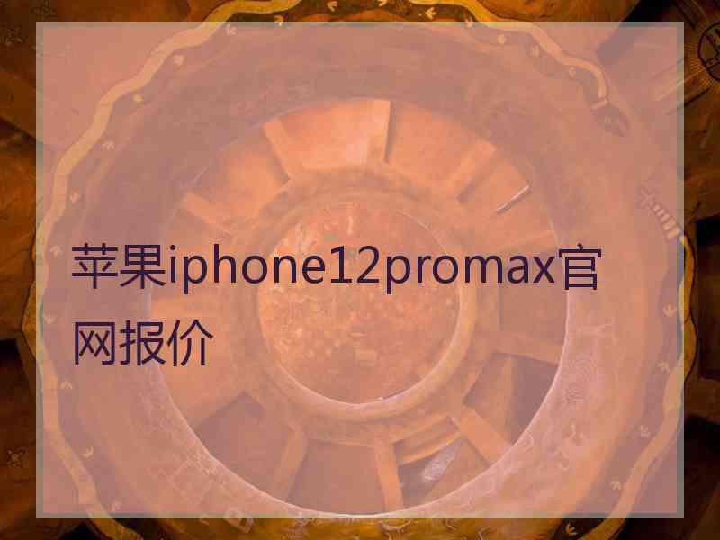 苹果iphone12promax官网报价