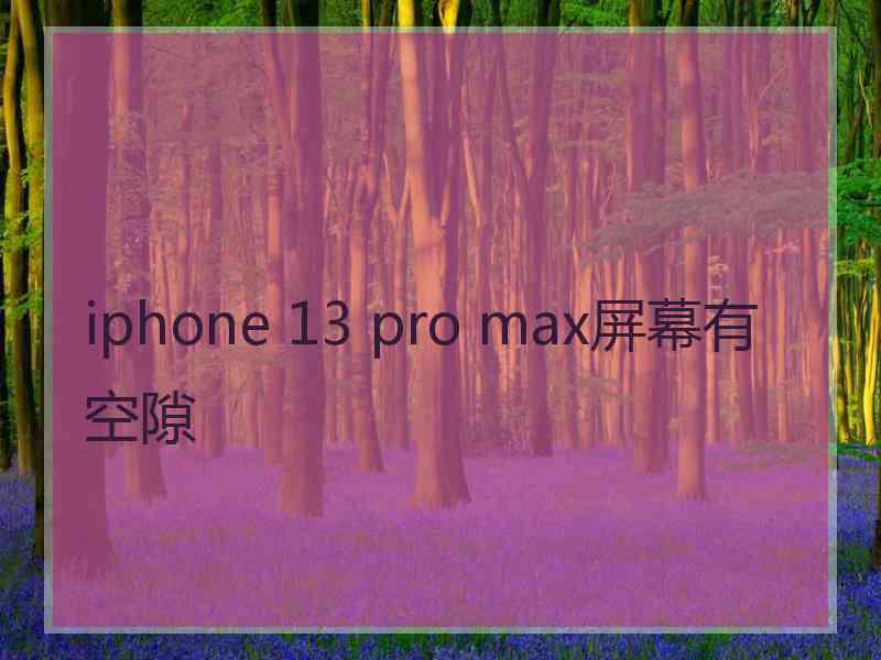 iphone 13 pro max屏幕有空隙