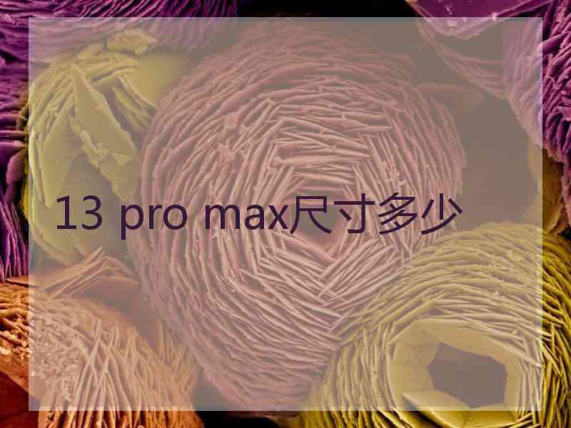 13 pro max尺寸多少