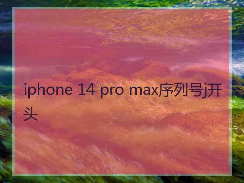 iphone 14 pro max序列号j开头