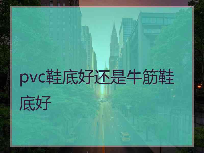 pvc鞋底好还是牛筋鞋底好