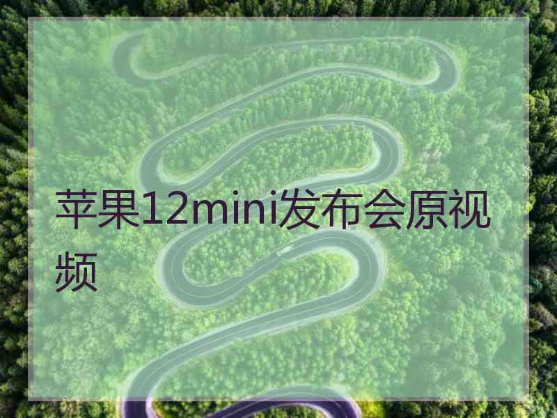 苹果12mini发布会原视频