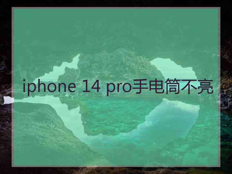 iphone 14 pro手电筒不亮