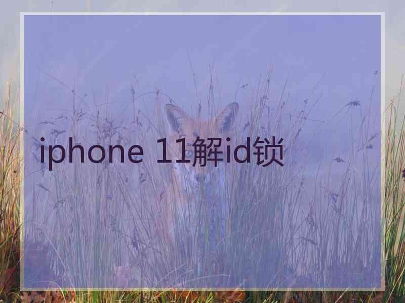 iphone 11解id锁