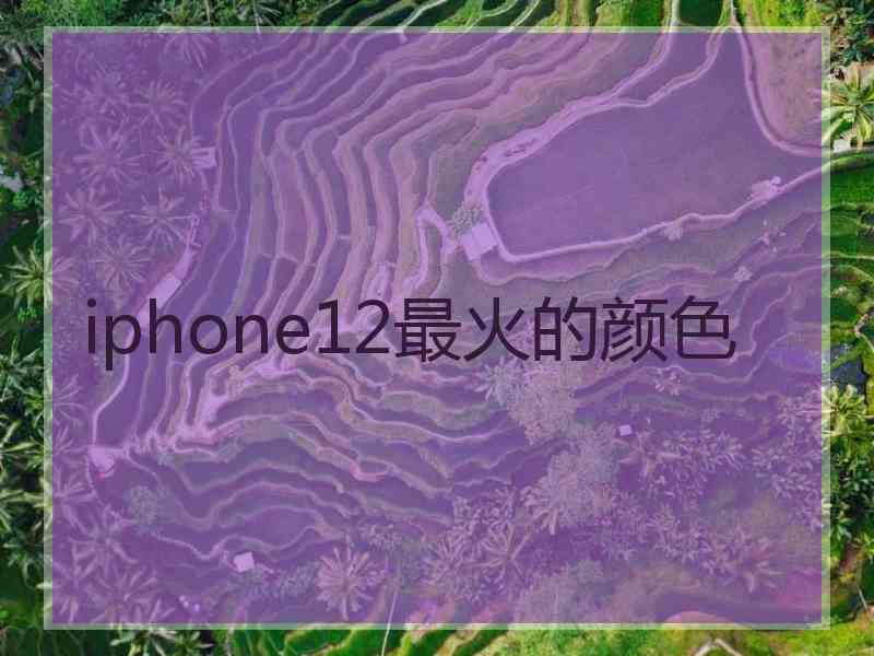 iphone12最火的颜色