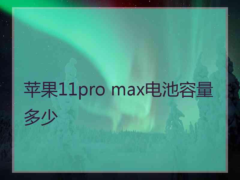 苹果11pro max电池容量多少