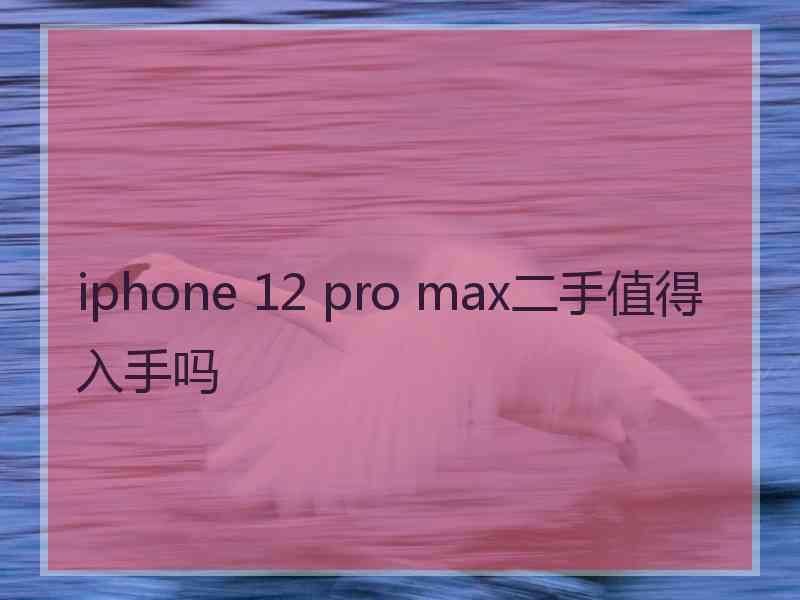 iphone 12 pro max二手值得入手吗