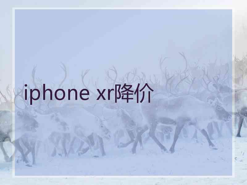 iphone xr降价