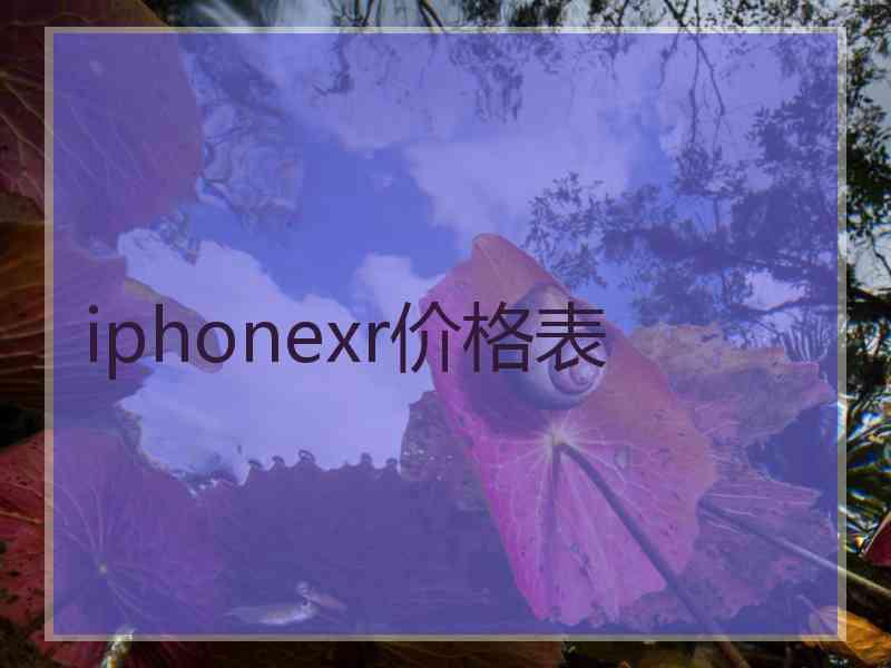 iphonexr价格表