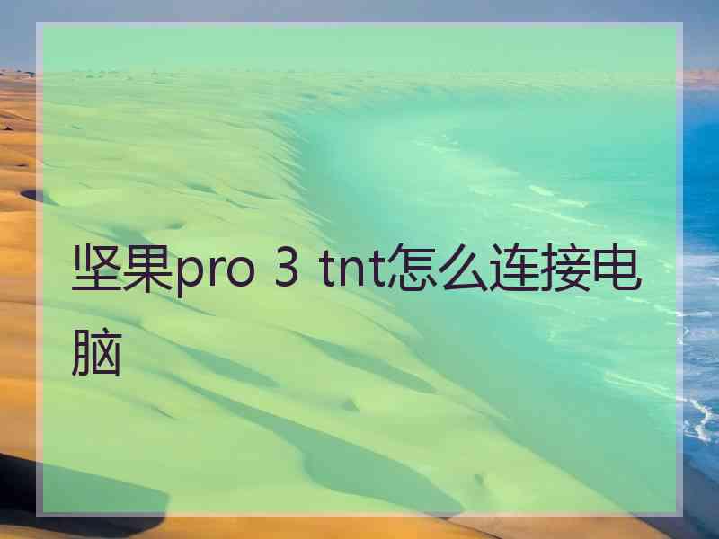 坚果pro 3 tnt怎么连接电脑