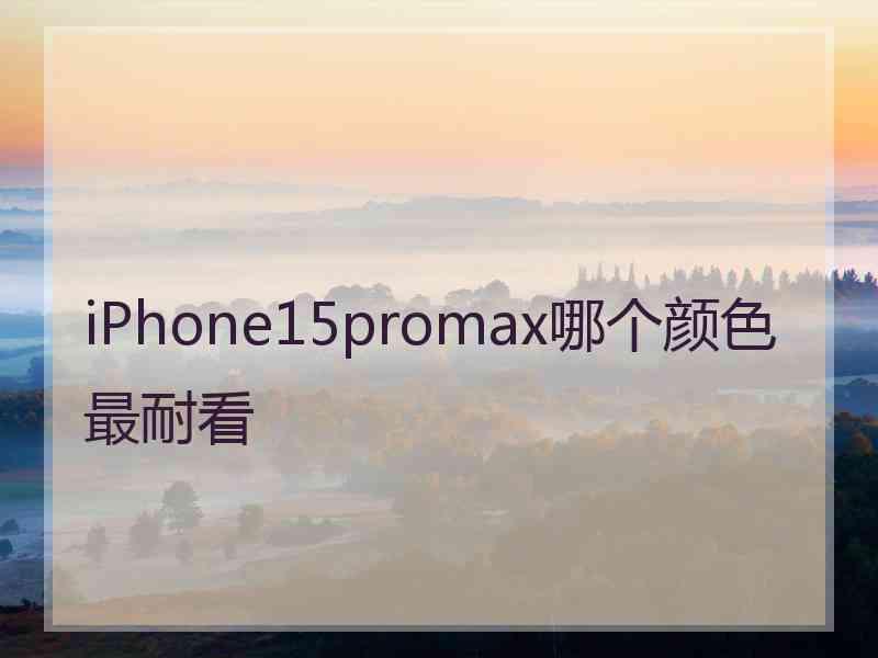 iPhone15promax哪个颜色最耐看