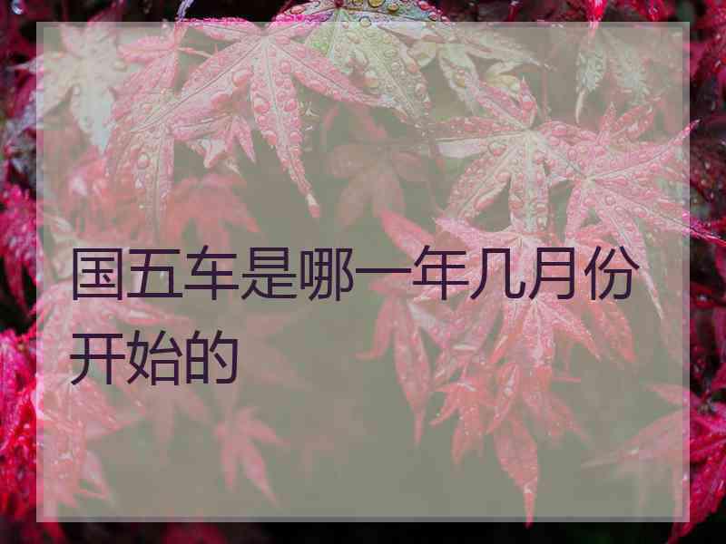 国五车是哪一年几月份开始的