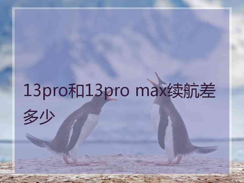 13pro和13pro max续航差多少