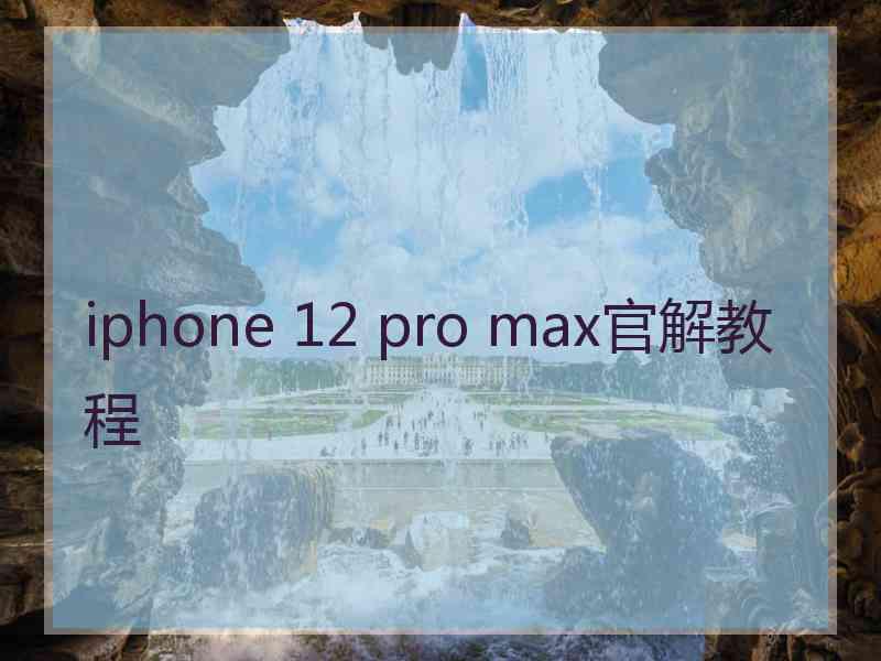 iphone 12 pro max官解教程