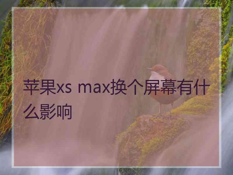 苹果xs max换个屏幕有什么影响