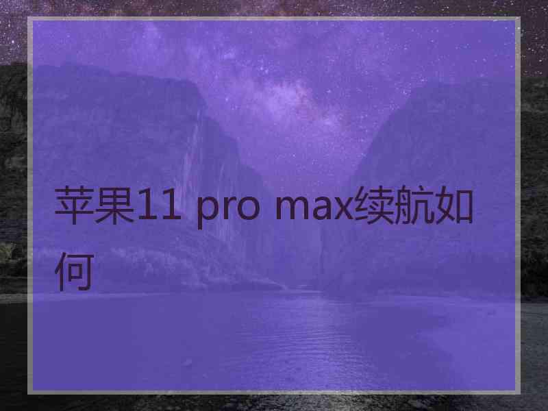 苹果11 pro max续航如何