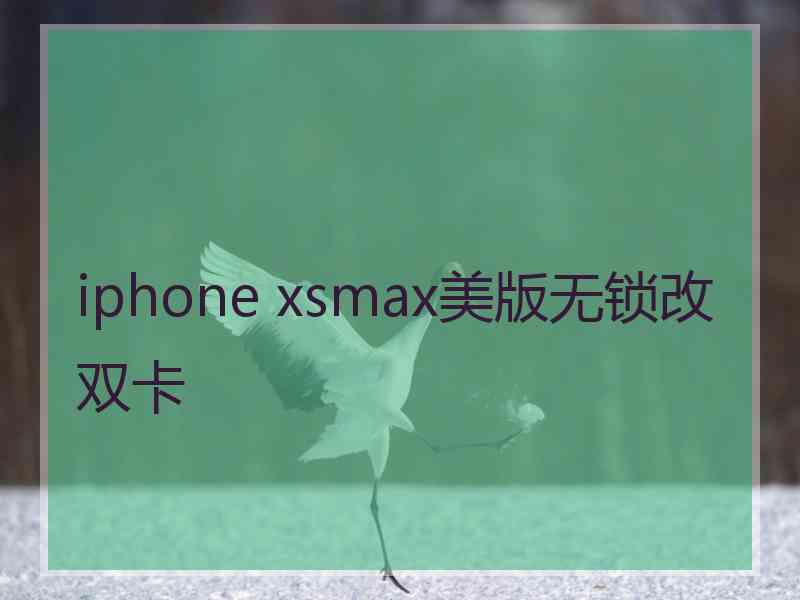 iphone xsmax美版无锁改双卡