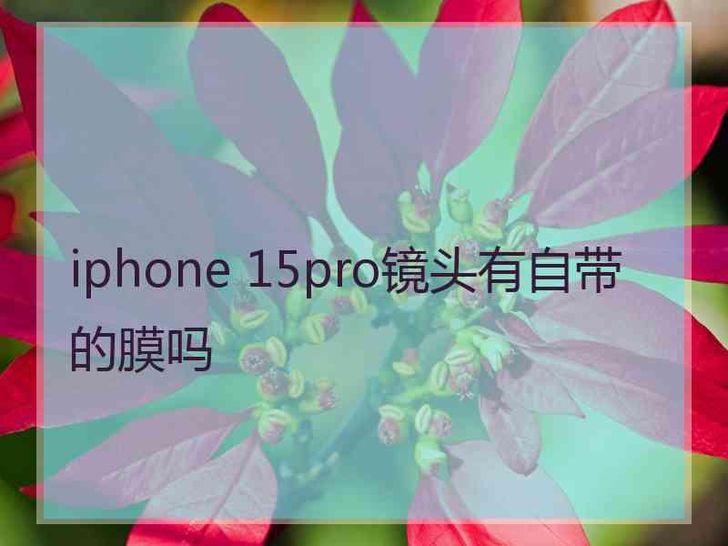 iphone 15pro镜头有自带的膜吗