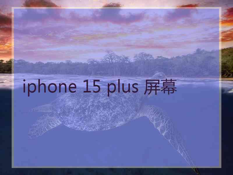 iphone 15 plus 屏幕