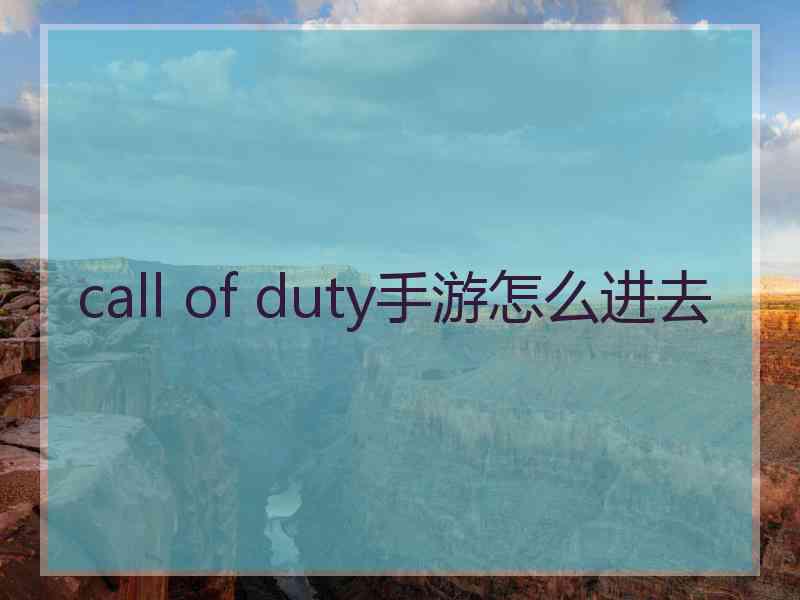 call of duty手游怎么进去