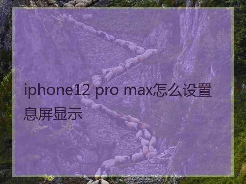 iphone12 pro max怎么设置息屏显示