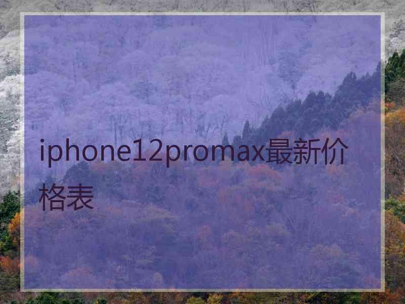 iphone12promax最新价格表