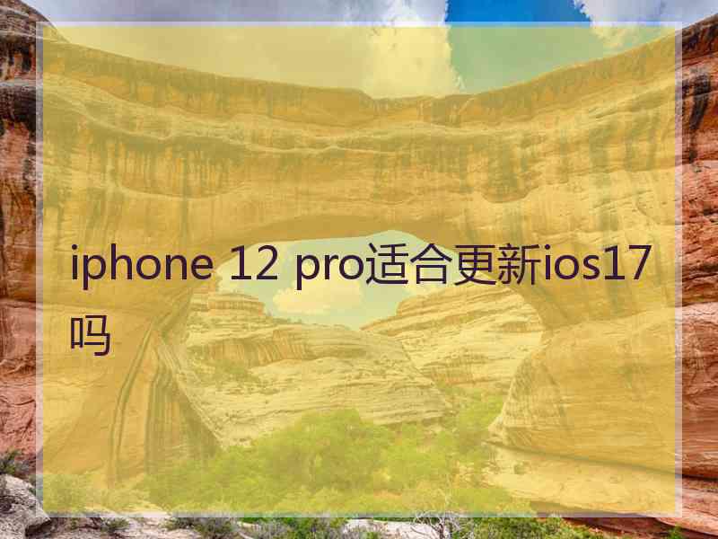 iphone 12 pro适合更新ios17吗