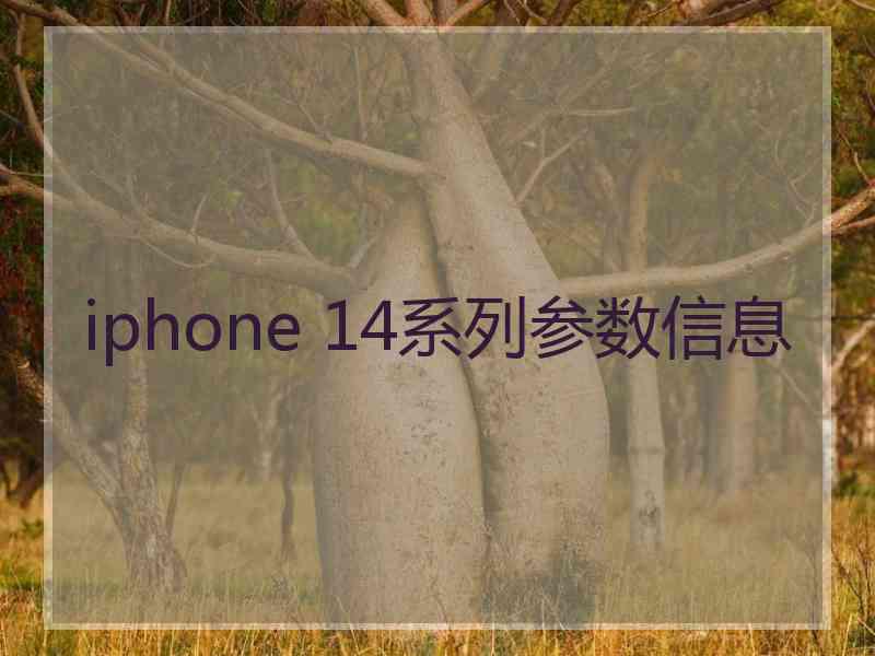 iphone 14系列参数信息