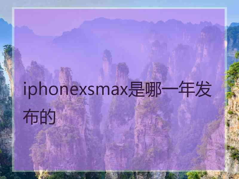 iphonexsmax是哪一年发布的