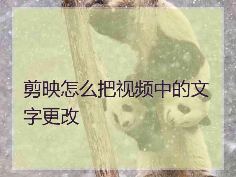 剪映怎么把视频中的文字更改