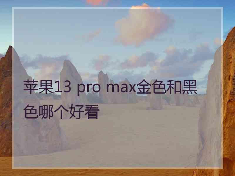 苹果13 pro max金色和黑色哪个好看