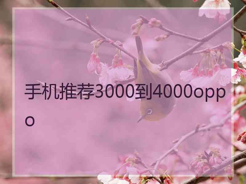 手机推荐3000到4000oppo