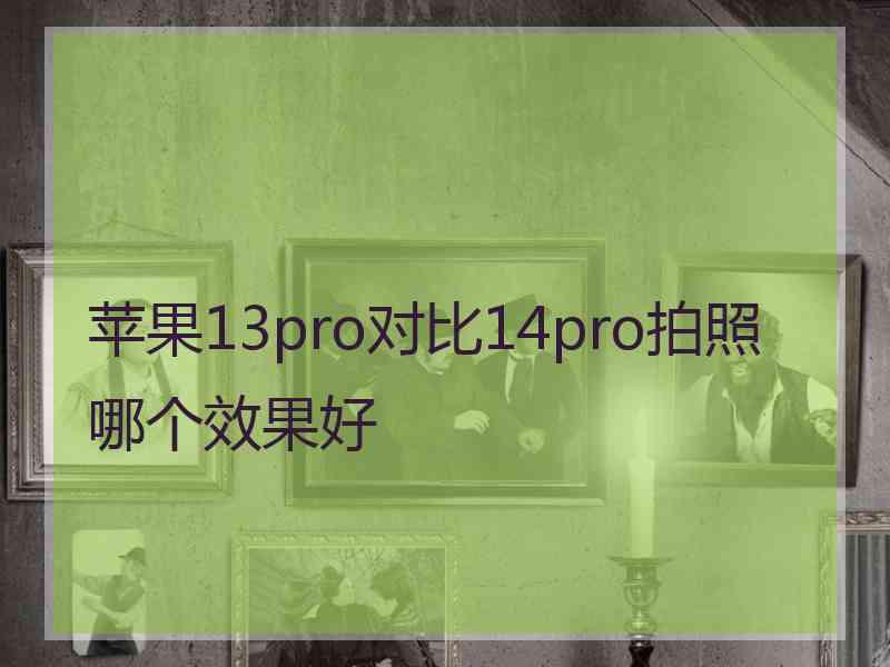 苹果13pro对比14pro拍照哪个效果好