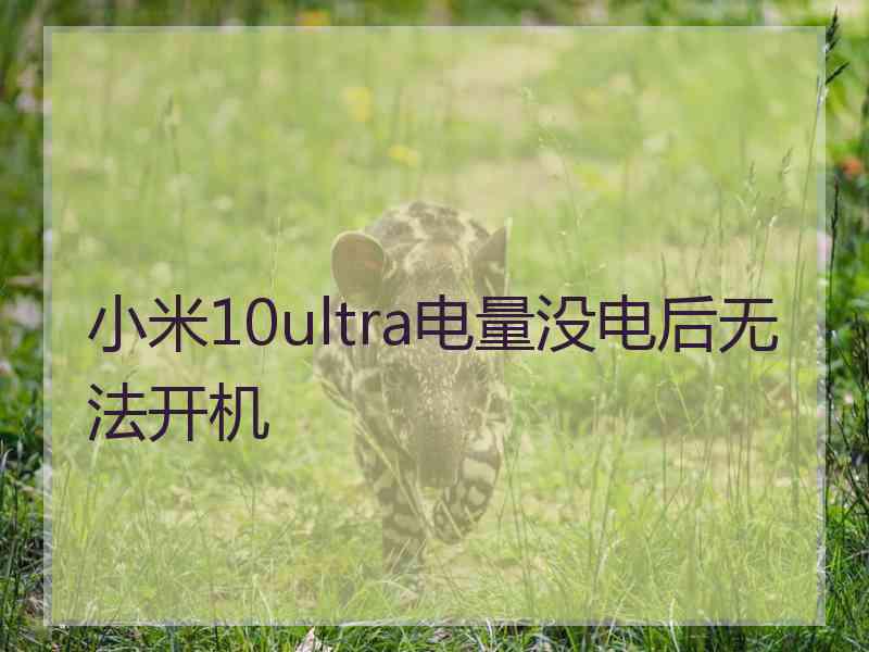 小米10ultra电量没电后无法开机