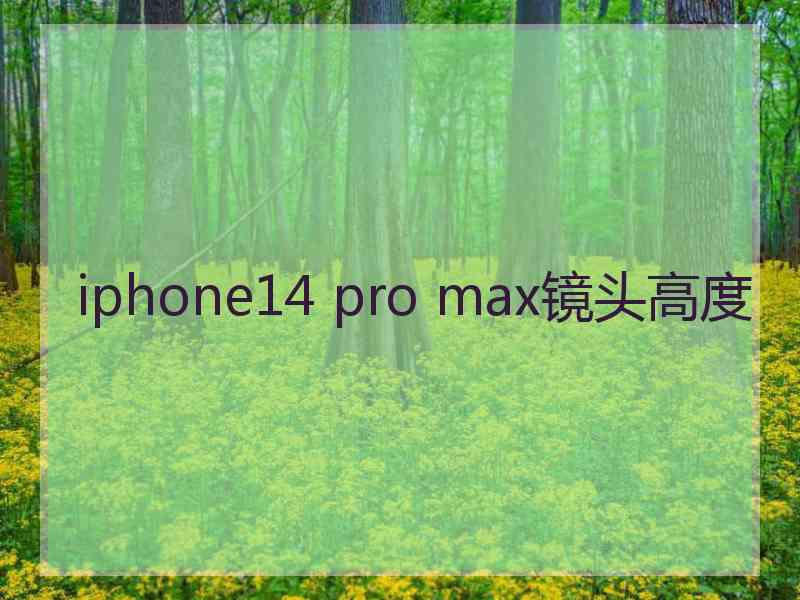 iphone14 pro max镜头高度